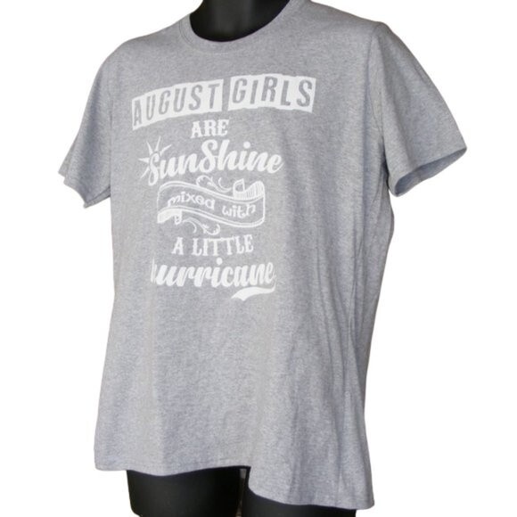 AUGUST GIRLS Tee, L, Heather Gray, Short Sleeves NWOT Sunshine, Hurricane - Picture 4 of 7